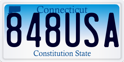 CT license plate 848USA