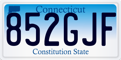 CT license plate 852GJF