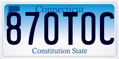 CT license plate 870TOC