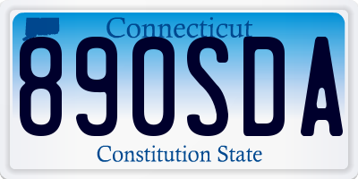 CT license plate 890SDA