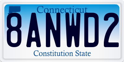 CT license plate 8ANWD2