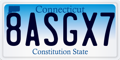 CT license plate 8ASGX7