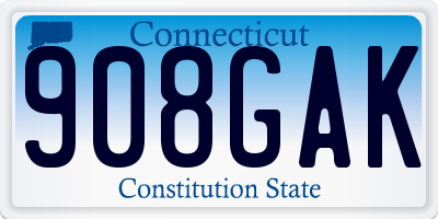 CT license plate 908GAK