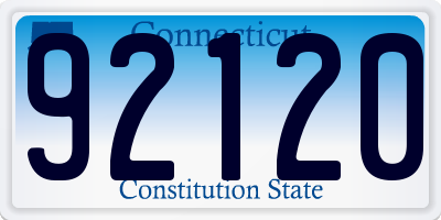 CT license plate 92120