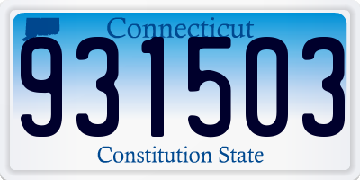 CT license plate 931503