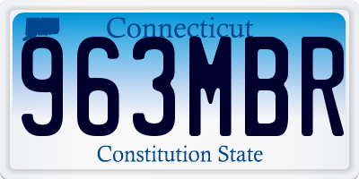 CT license plate 963MBR