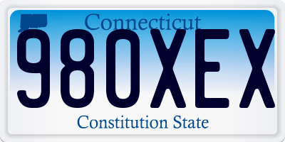 CT license plate 980XEX