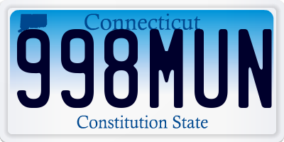 CT license plate 998MUN