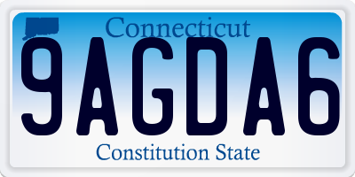 CT license plate 9AGDA6