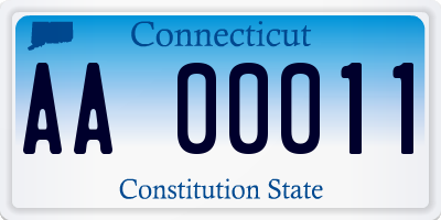 CT license plate AA00011