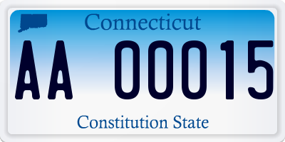 CT license plate AA00015