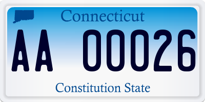 CT license plate AA00026