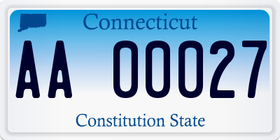 CT license plate AA00027