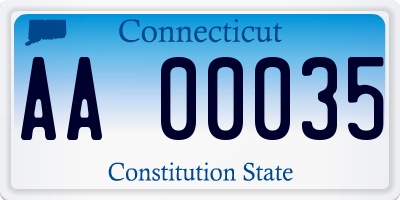 CT license plate AA00035