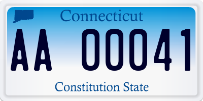 CT license plate AA00041