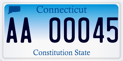 CT license plate AA00045