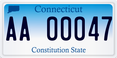 CT license plate AA00047