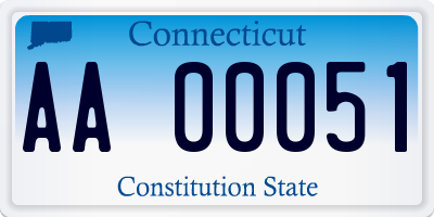 CT license plate AA00051
