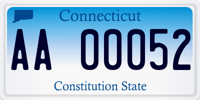 CT license plate AA00052