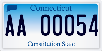 CT license plate AA00054