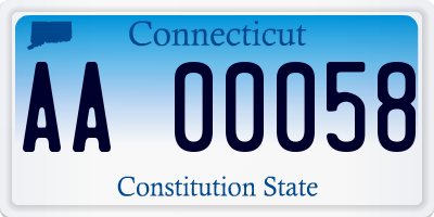 CT license plate AA00058