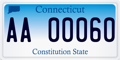 CT license plate AA00060