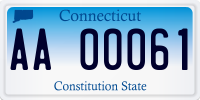 CT license plate AA00061