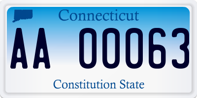 CT license plate AA00063