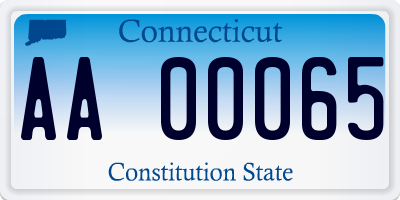 CT license plate AA00065