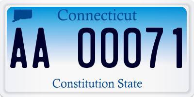 CT license plate AA00071