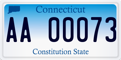 CT license plate AA00073