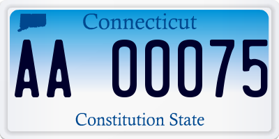 CT license plate AA00075