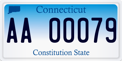 CT license plate AA00079