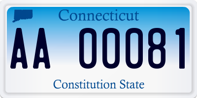 CT license plate AA00081