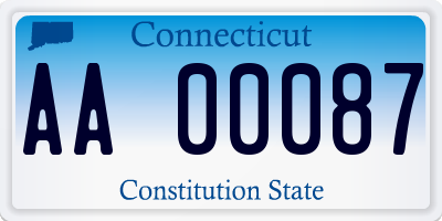 CT license plate AA00087