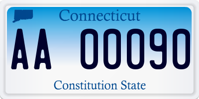 CT license plate AA00090