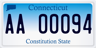 CT license plate AA00094