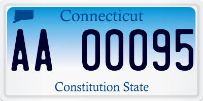 CT license plate AA00095