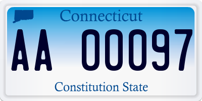 CT license plate AA00097