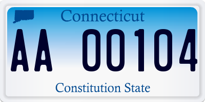 CT license plate AA00104