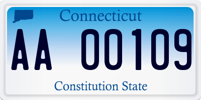 CT license plate AA00109