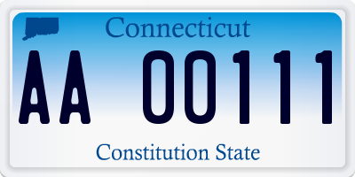 CT license plate AA00111