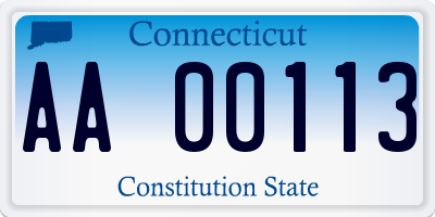 CT license plate AA00113