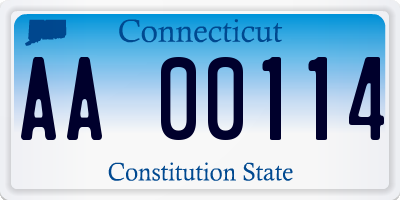 CT license plate AA00114