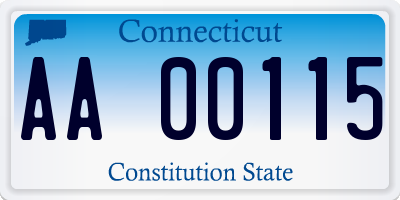 CT license plate AA00115