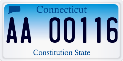 CT license plate AA00116