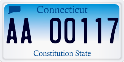 CT license plate AA00117