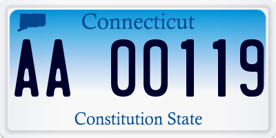 CT license plate AA00119