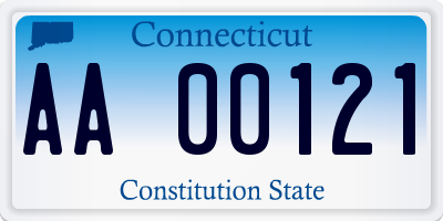 CT license plate AA00121