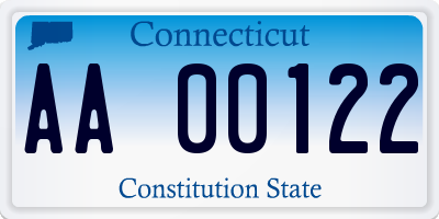 CT license plate AA00122